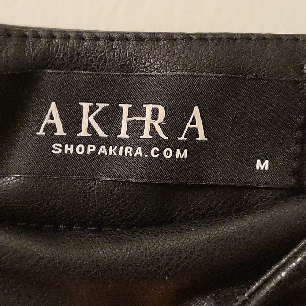Akira Faux leather skirt long fishnet rimestone diamond on top size M - Picture 5 of 11